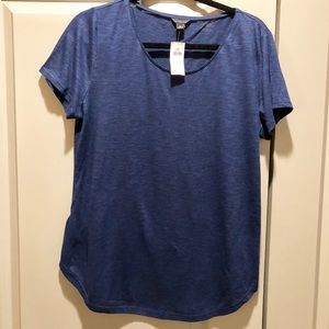 Ann Taylor: New L short sleeve linen blend tee.